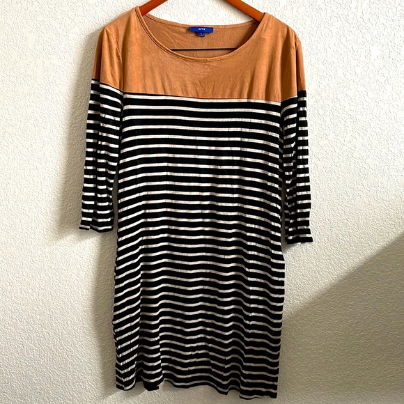Suede Stripe Dress - Picture 1 of 4